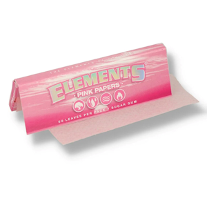 Elements - 1 1/4 Pink Slim Ultra Thin Rice Rolling Paper - Elements