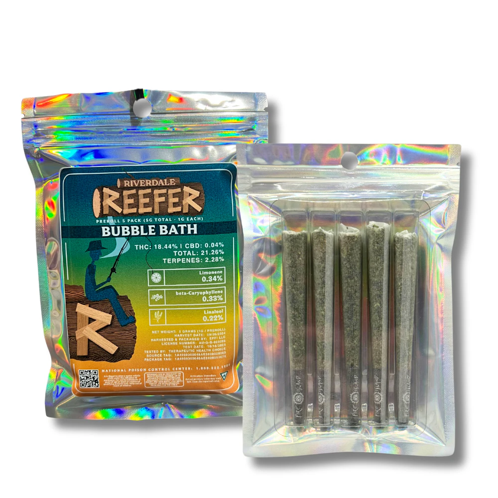 Riverdale Reefer - Bubble Bath 5pk Prerolls (5g total/1g each) - RIVERDALE REEFER Main Image