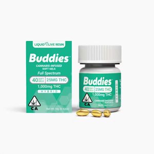 BUDDIES - BUDDIES - Capsules - 25MG - 40CT - Hybrid - Liquid Live Resin - 1000MG