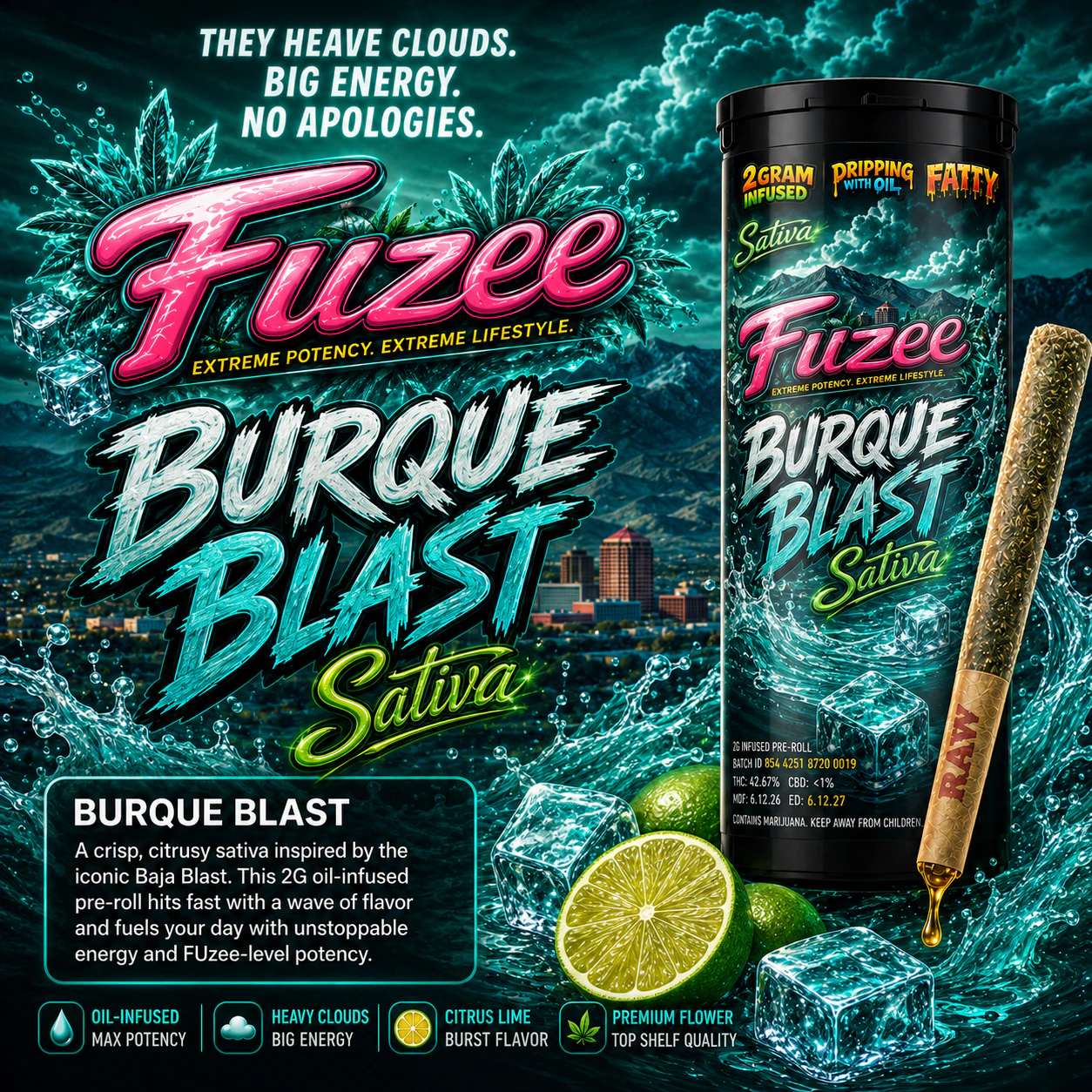 All Ways Aeroponics - FUZEES | 2 Gram Infused Pre-Roll | BURQUE BLAST (S) Main Image