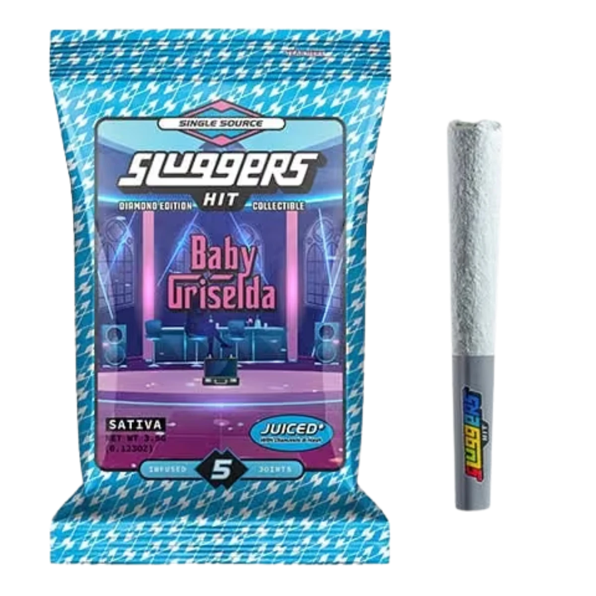 Sluggers Hit - Baby Griselda (S) | .7g 5pk Diamond Infused Prerolls | Sluggers Main Image