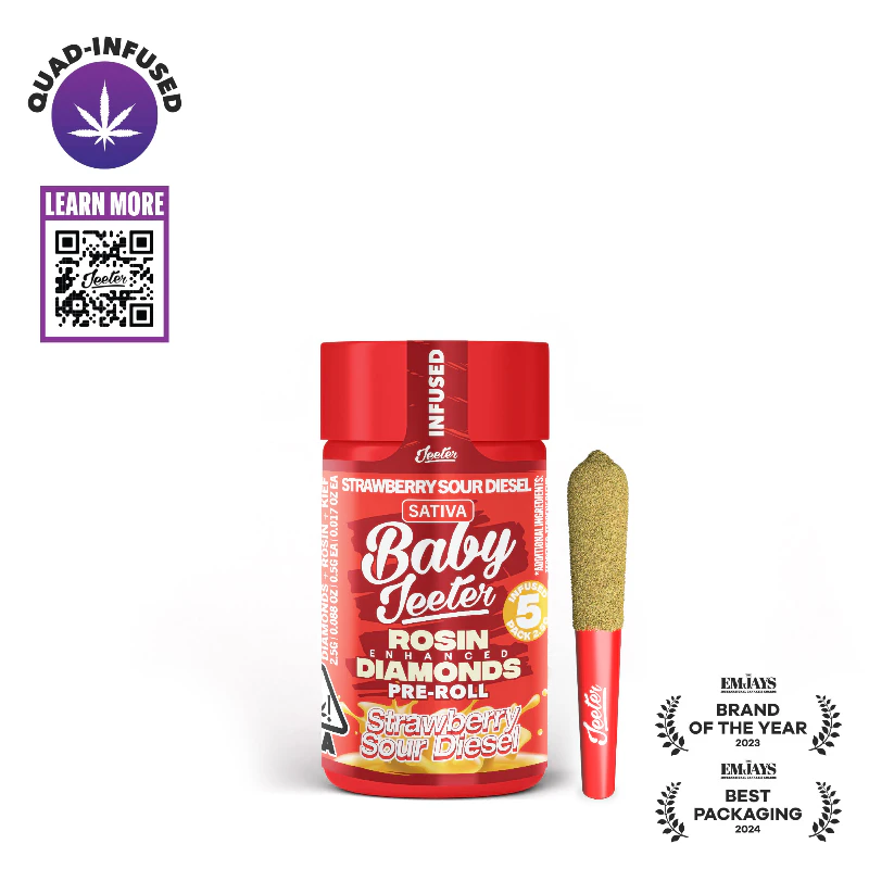 Jeeter - Jeeter - Strawberry Sour Diesel Infused Preroll 5pk 2.5g Main Image