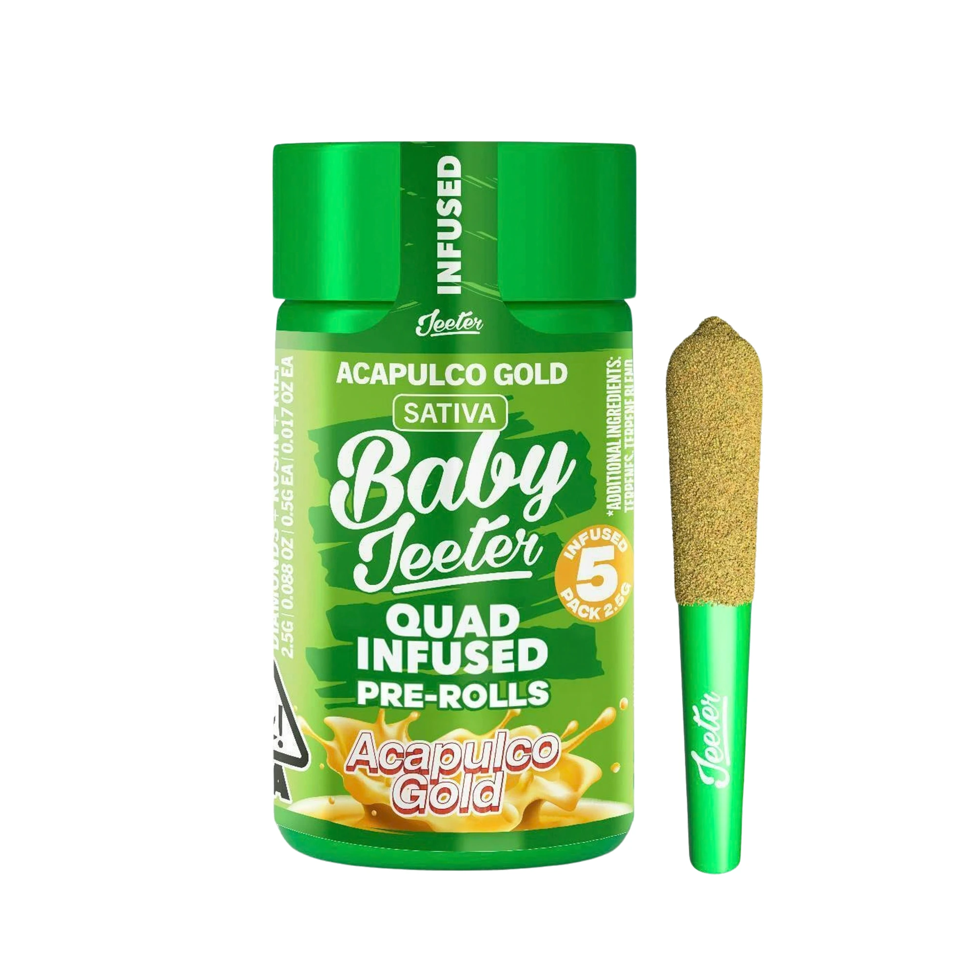 Jeeter - Jeeter Baby | Acapulco Gold | Infused Pre-Roll Pack | [2.5g] 5pk | Sativa Main Image
