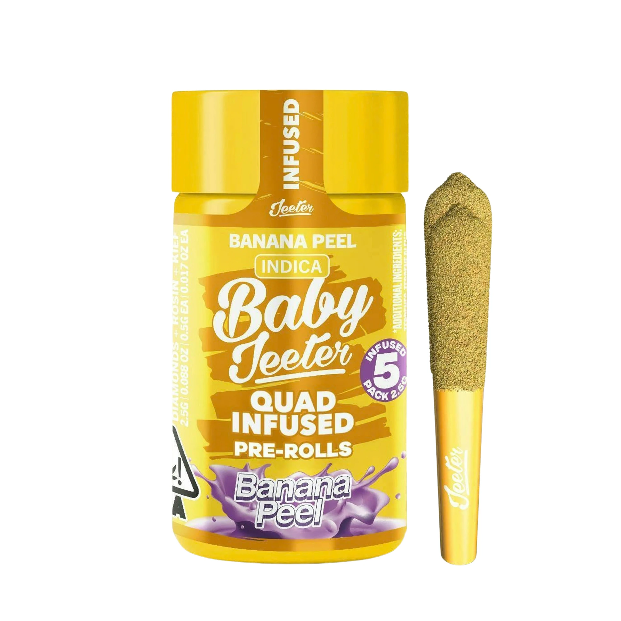 Jeeter - Jeeter Baby |  Banana Peel | Infused Pre-Roll Pack | [2.5g] 5pk | Indica Main Image