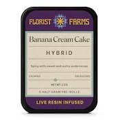 Banana Cream Cake | Infused Pre-rolls | 0.5g 5-pack | Florist Farms