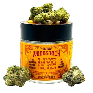 Woodstock - Banana Cream Jealousy x Strawberry Cough | Live Resin Coated Flower | 4.5g | Woodstock