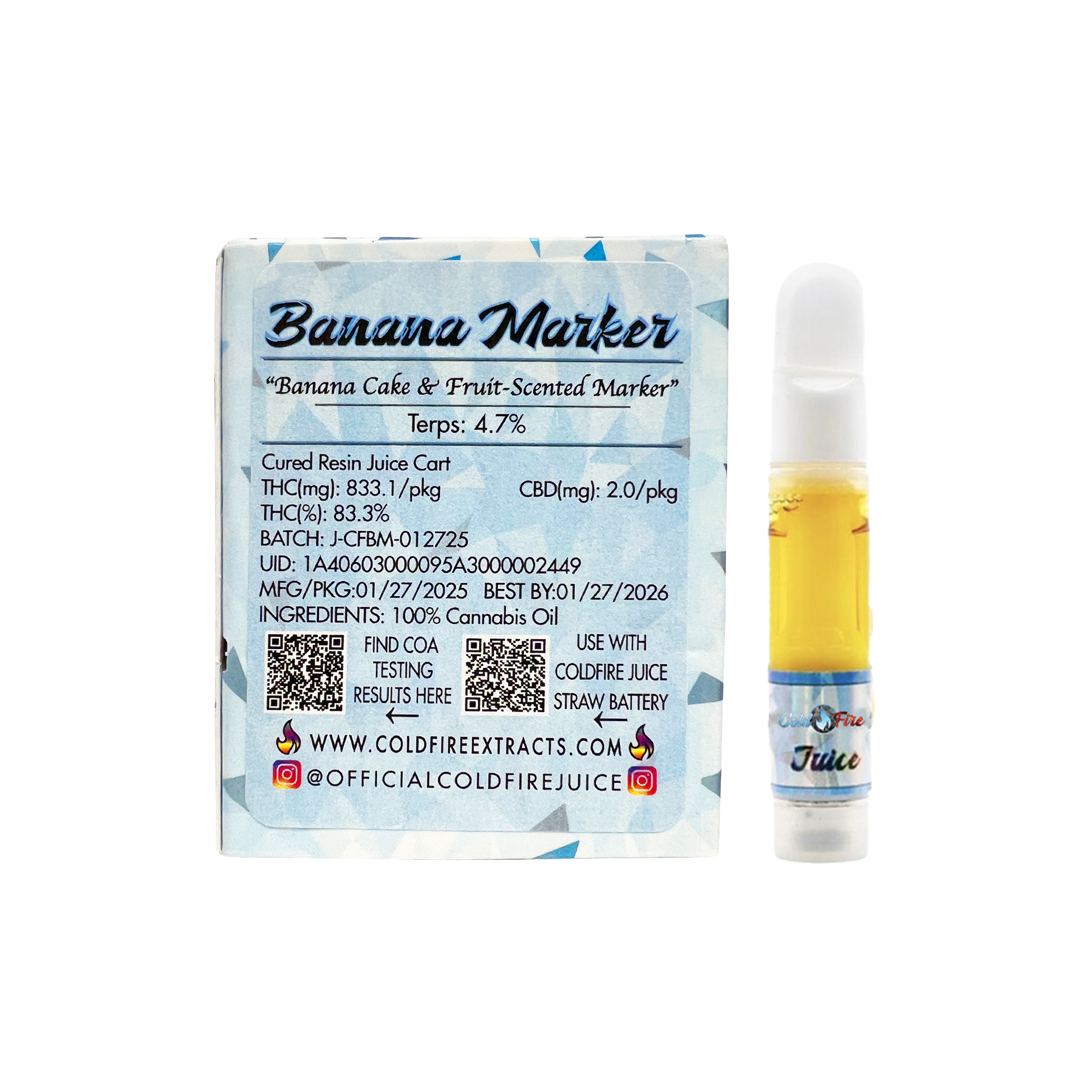 ColdFire Banana Marker Live Juice Cartridge 1.0g