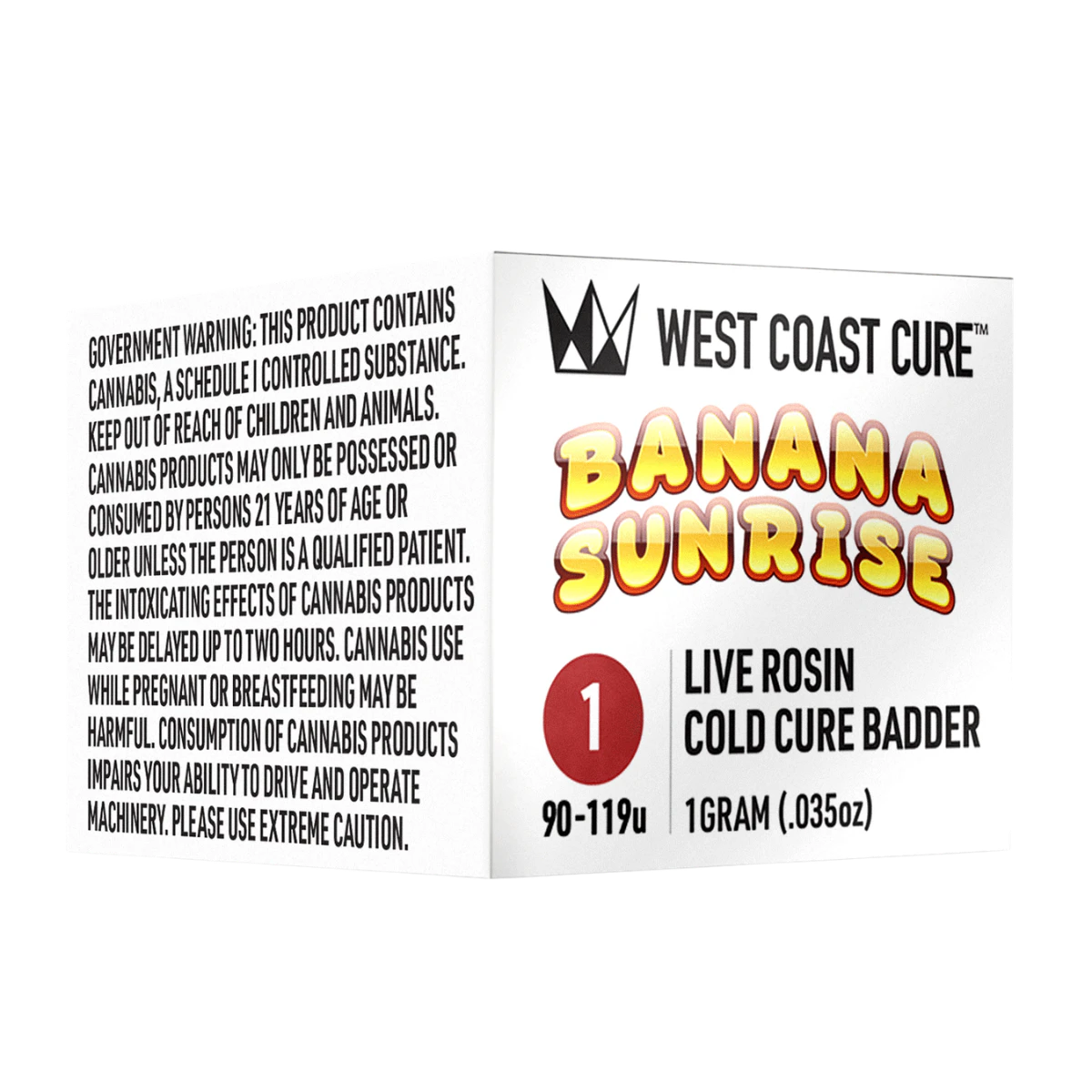 West Coast Cure - Banana Sunrise (H) | 1g Tier 1 Live Rosin Cold Cure Badder | West Coast Cure Main Image