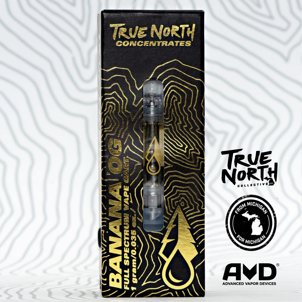 True North - Banana OG 1g Full Spectrum Vape Cart Main Image