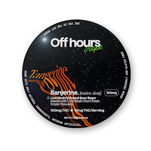 OFF HOURS - Tangerine x Banjerine | Live Resin Rope Gummy | 100mg/10 Servings | Off Hours