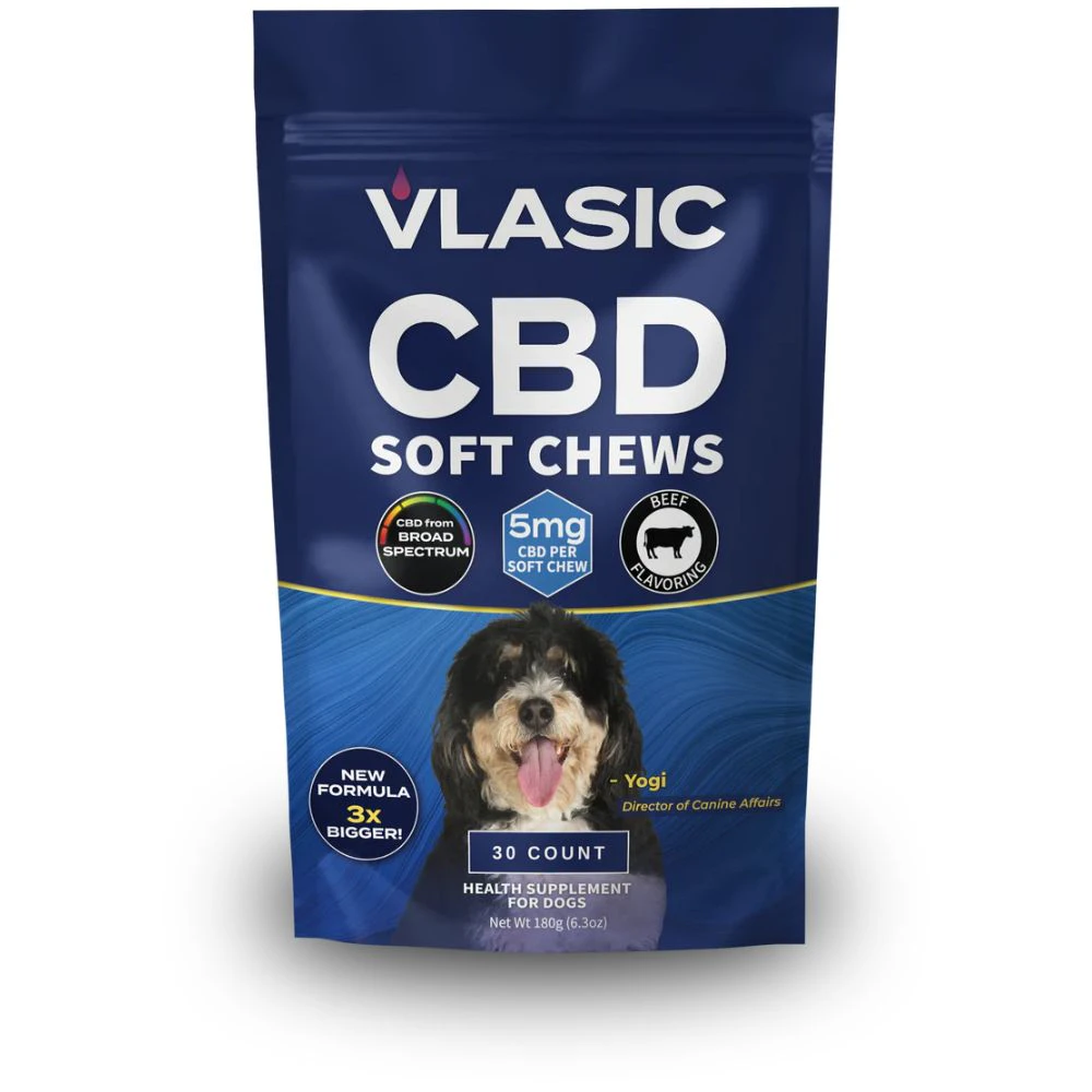 VLASIC LABS - Calming Beef Flavored CBD Dog Chews (30x5mg) - VLASIC LABS Main Image