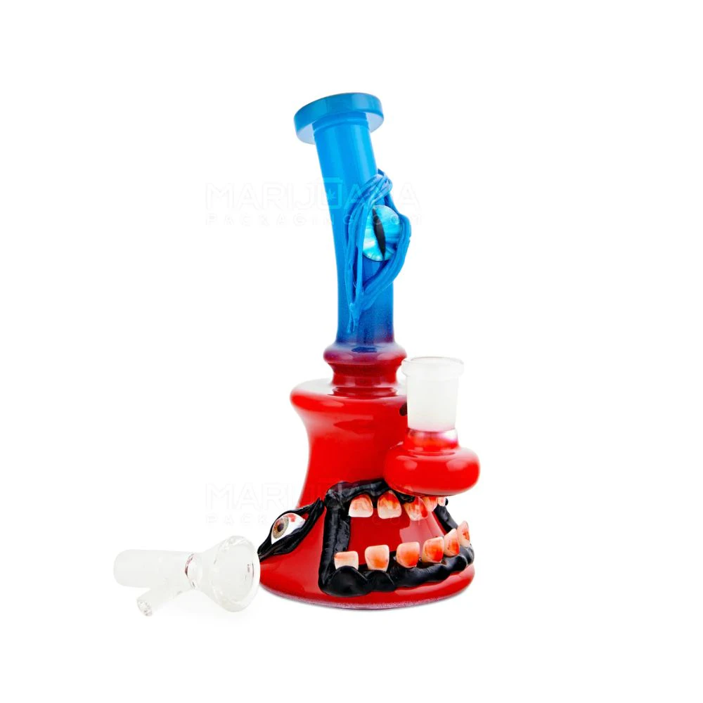 FTE - ASSORTED BENT NECK CRIMSON DEMON BEAKER PIPE W/ SHOWERHEAD PERC - FTE GLASS Main Image