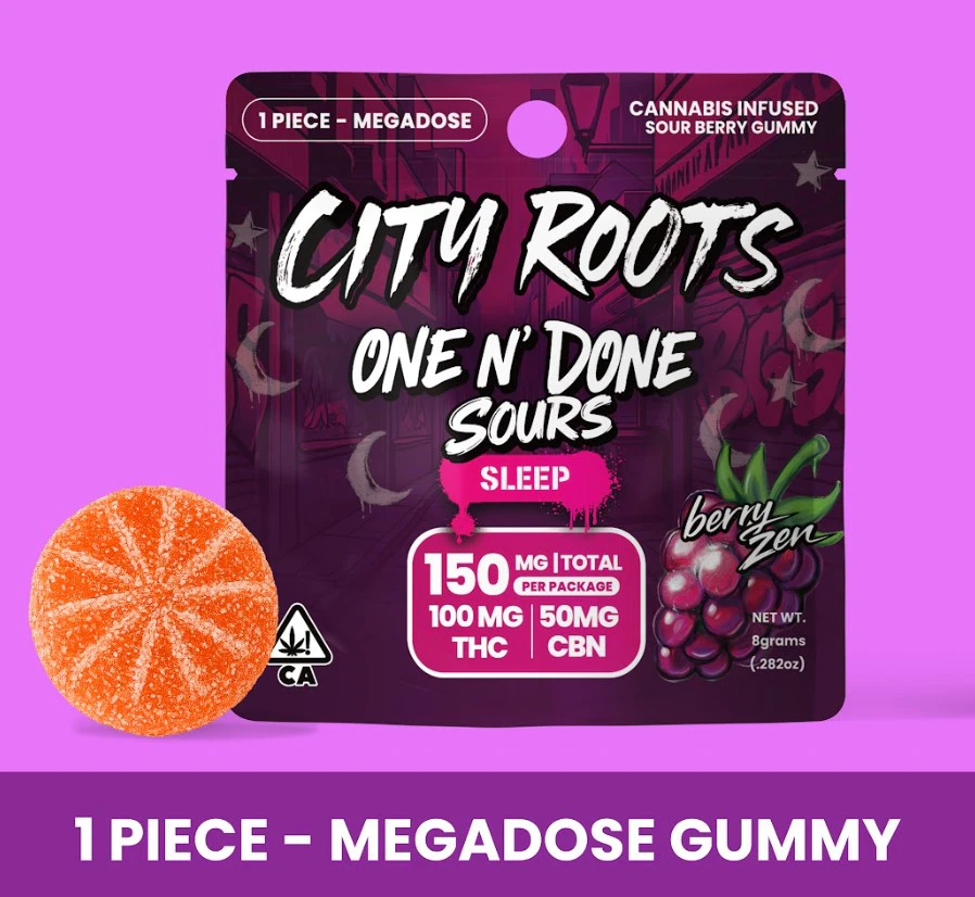 CITY ROOTS - CITY ROOTS: Sour Berry Zen Sleep Gummy Puck 2:1 (THC:CBN) 1 Piece/100mg (I) Main Image