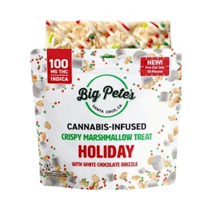 BIG PETE'S TREATS - White Chocolate Drizzle (I) | 100mg Holiday Crispy Marshmallow Treat | Big Pete's