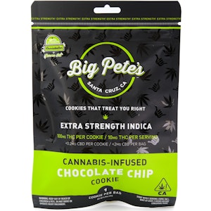 Big Pete's - Chocolate Chip Extra Strength Indica 100mg Single Cookie - Big Pete's