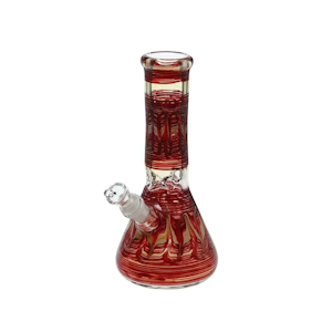 Biohazard - Biohazard - 10 in. 19mm Red Wrap & Rake Beaker Water Pipe