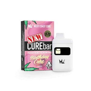 WEST COAST CURE - West Coast Cure Birthday Cake CUREbar 2.0 All-In-One Vape 1.0g