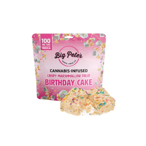 Big Pete's Treats - Birthday Cake Crispy Marshmallow Treat (I) | 100mg Original | Big Pete's Treats