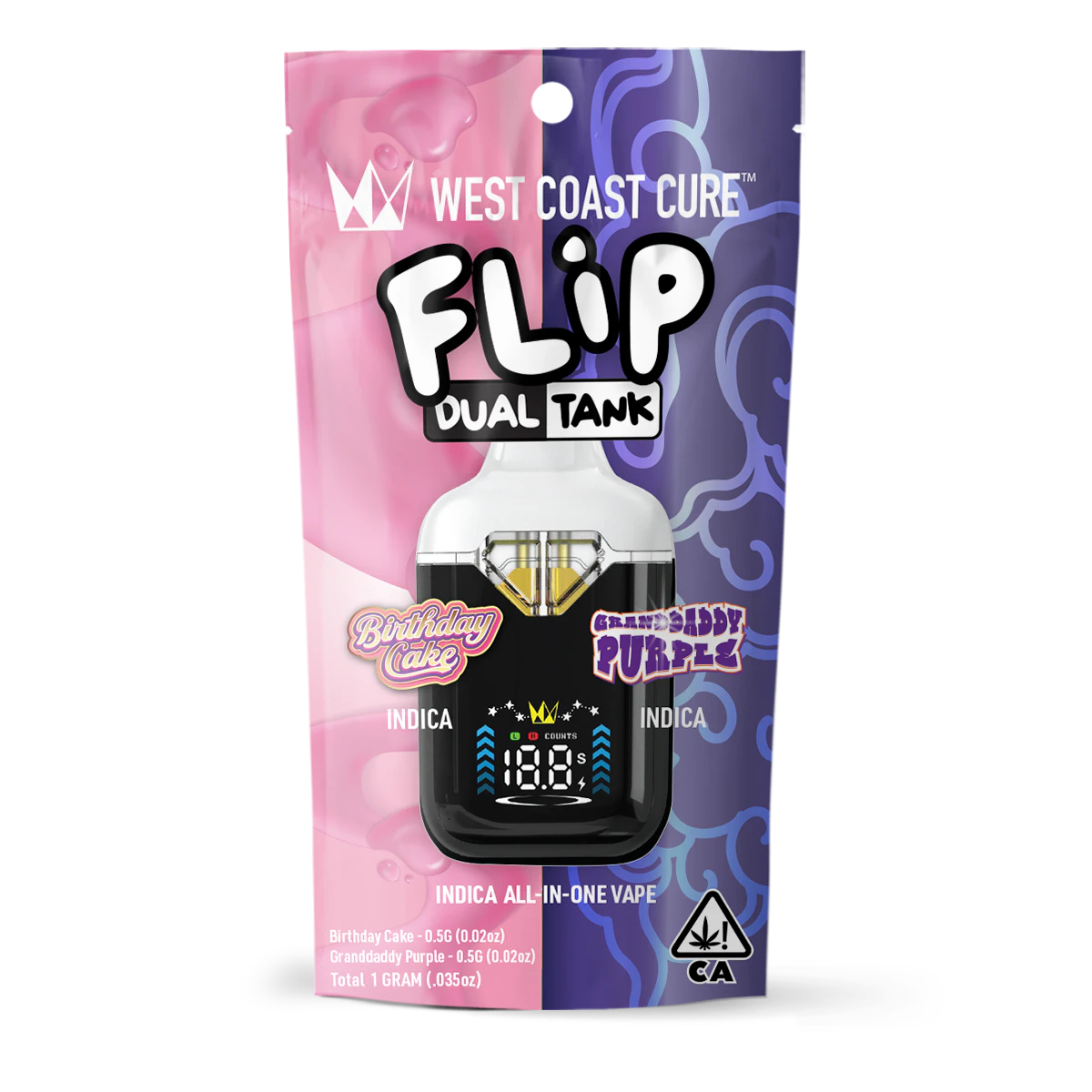 West Coast Cure - Birthday Cake x Granddaddy Purple (I) | 1g Flip All-In-One CUREbar | West Coast Cure Main Image