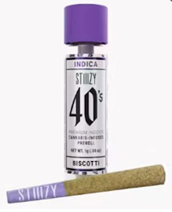 STIIIZY - Stiiizy-Biscotti-40's-Joint-Infused Pre Roll-Live Resin-Kief-40%+-1g
