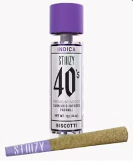 STIIIZY - Stiiizy-Biscotti-40's-Joint-Infused Pre Roll-Live Resin-Kief-40%+-1g Main Image