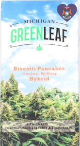 Voodoo -  Green Leaf- Disposable- Biscotti Pancakes- Hybrid- Rechargeable-1g- 84.43%THC