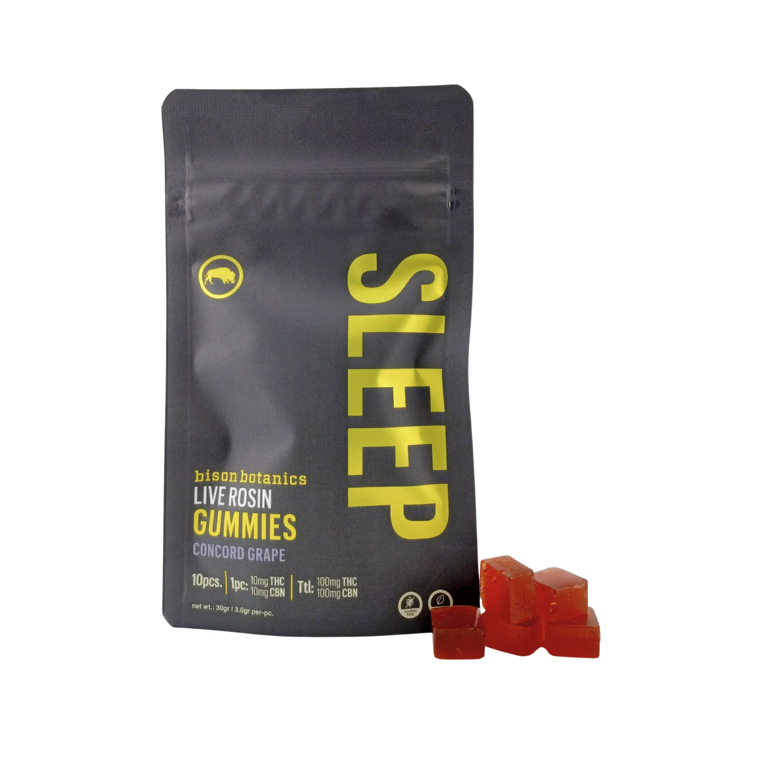 Bison Botanics - Bison Botanics - Sleep - Rosin Gummy - 10 x 10mg THC + 10mg CBN Main Image