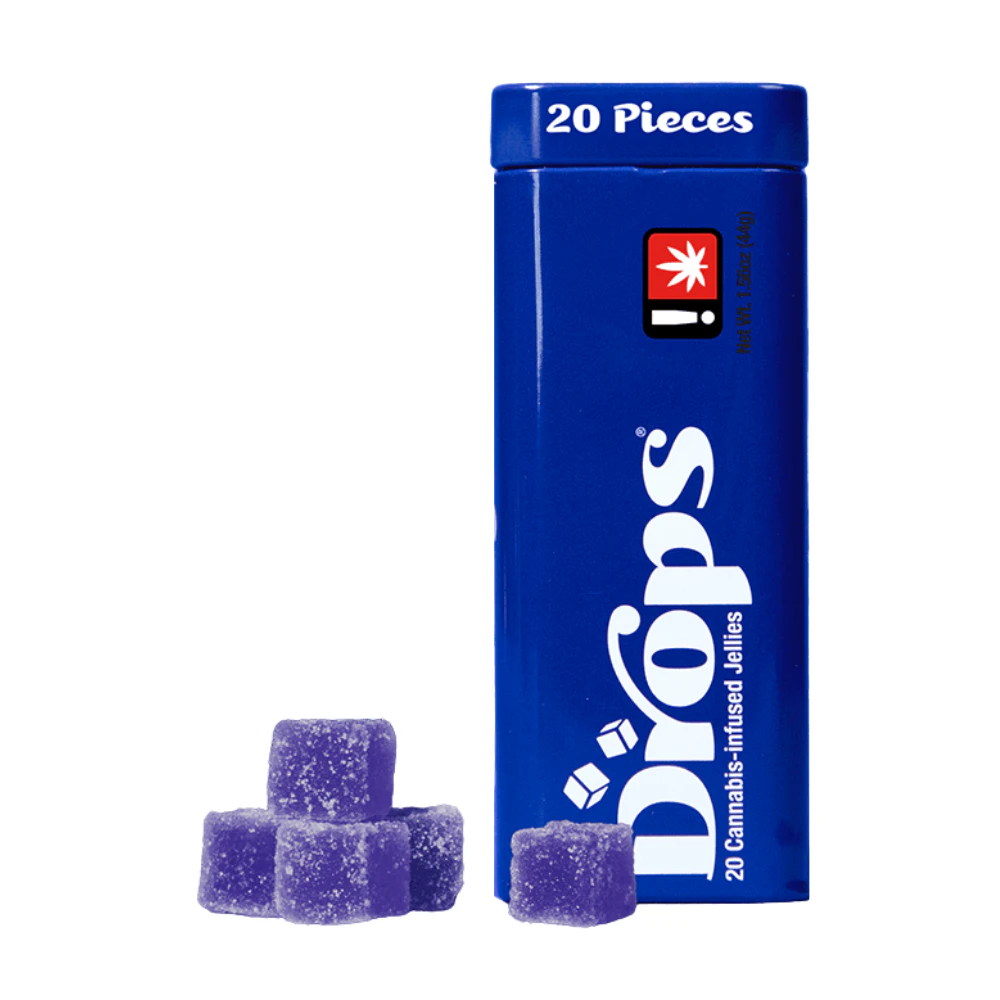 Drops Gummies - *xclusive* 300mg 1:1:1 THC:CBD:CBN Black Currant (GMO X Legend OG) Gummies (5mg THC, 5mg CBD, 5mg CBN - 20 pack) - Drops Main Image