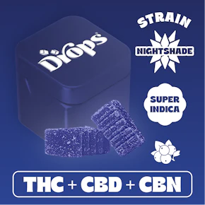 Drops | Live Rosin Gummies | Black Currant | Nightshade | THC:CBD:CBN | 100mg