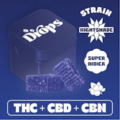 Black Currant - Nightshade - Super Indica | Gummies | 100mg/2 Pieces | Drops