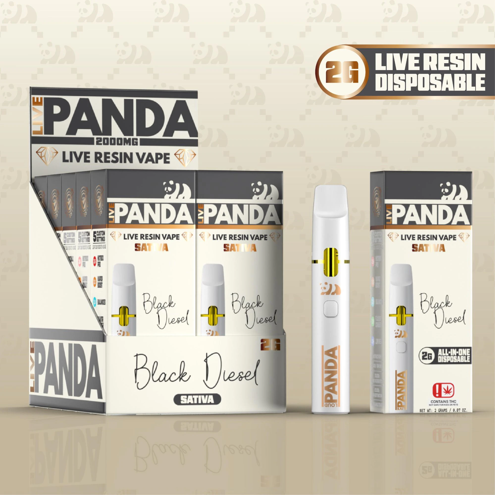 Live Panda - Black Diesel (2g) Live Resin Disposable (S) Main Image