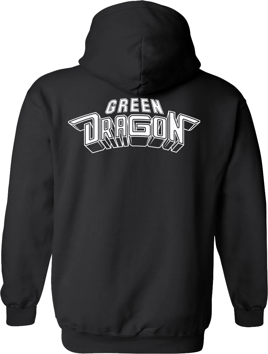 Green Dragon - (XL) GD FONT ONLY Black Hoodie Main Image