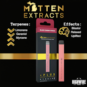 Mitten Extracts Disposable Black Cherry Punch Distillate + Live Resin Terps 1g