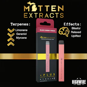 Mitten Extracts Disposable Black Cherry Punch Distillate + Live Resin Terps 1g
