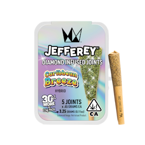 WEST COAST CURE - Caribbean Breeze (I) | .65g 5pk Diamond Infused Jefferey Prerolls | West Coast Cure
