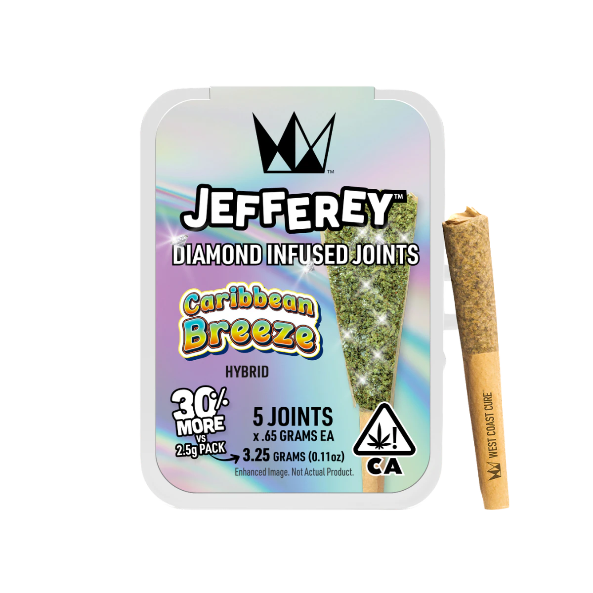 West Coast Cure - Caribbean Breeze (I) | .65g 5pk Diamond Infused Jefferey Prerolls | West Coast Cure Main Image