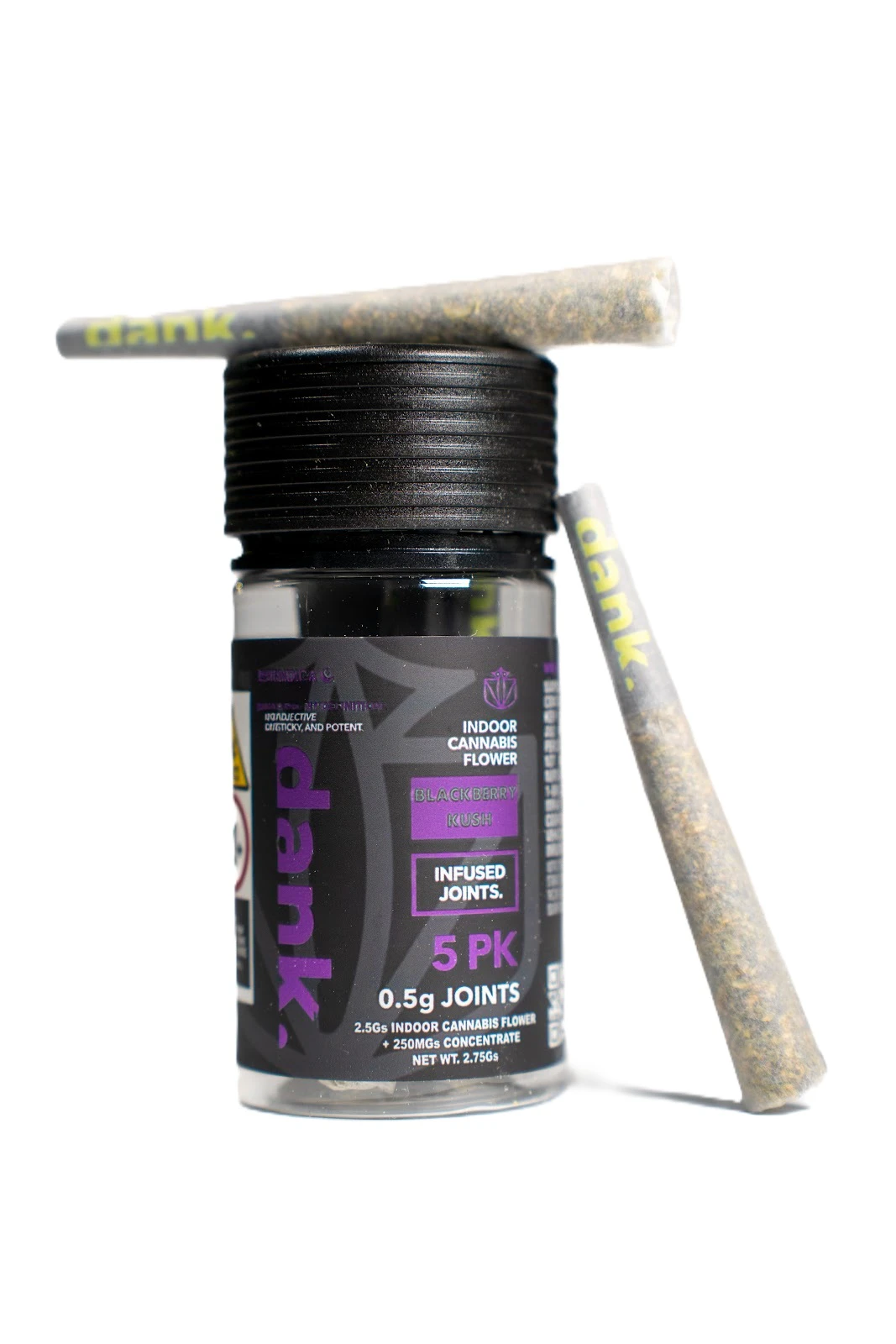 Dank By Definition - Blackberry Kush | Infused Pre-Rolls | .55g/5 pack | Dank Main Image