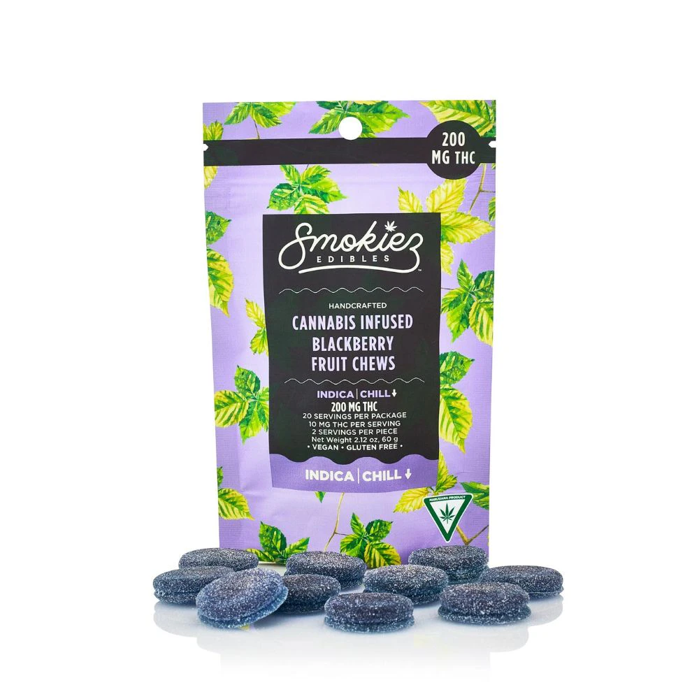 Smokiez Edibles - Blackberry 200mg Fruit Chews (10x20mg) - SMOKIEZ EDIBLES Main Image