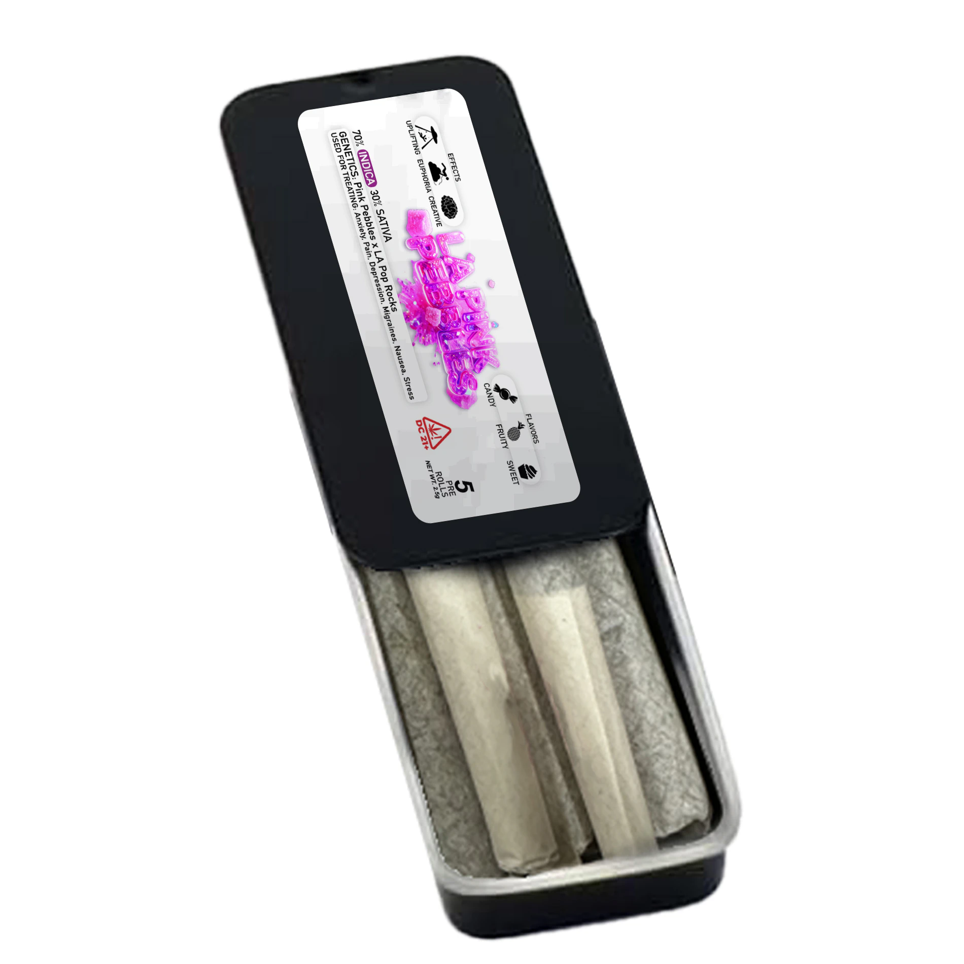 Buddaflies - LA Pink Pebbles | 5pk 0.5g Prerolls Main Image
