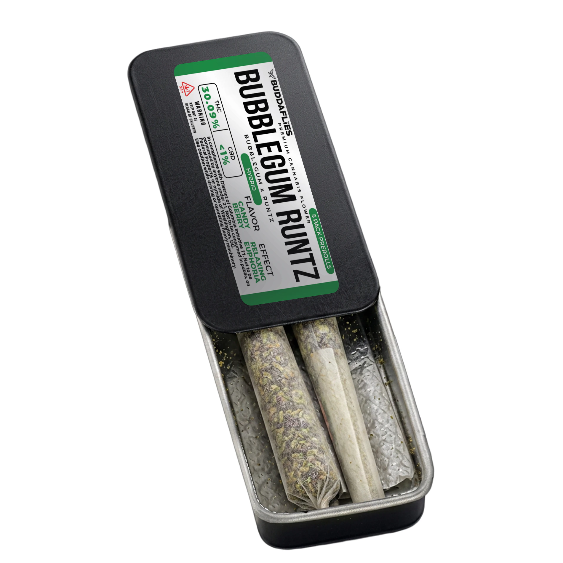 Buddaflies - Bubblegum Runtz | 5pk 0.5g Prerolls Main Image