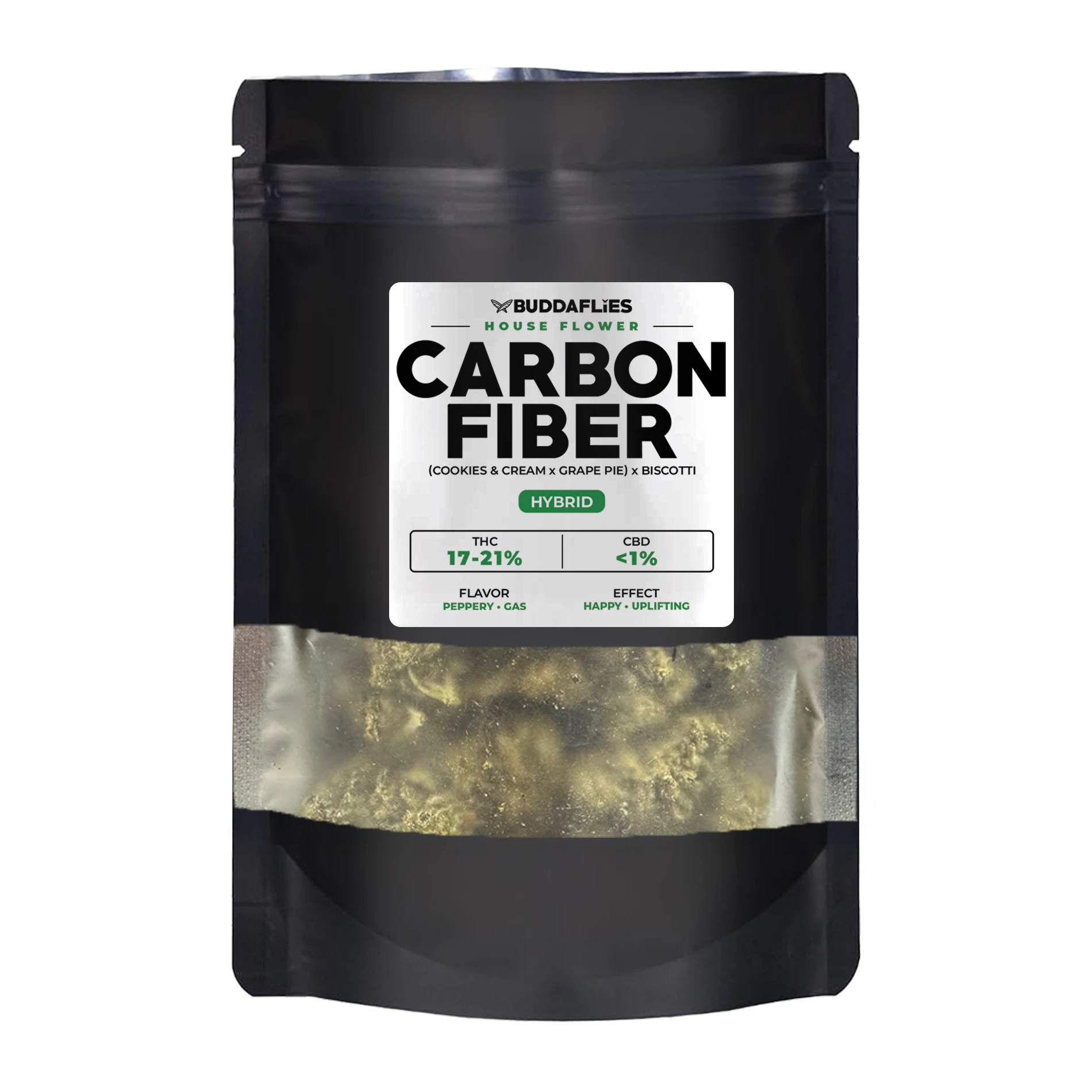 Buddaflies - Carbon Fiber | ½ oz House Flower Main Image