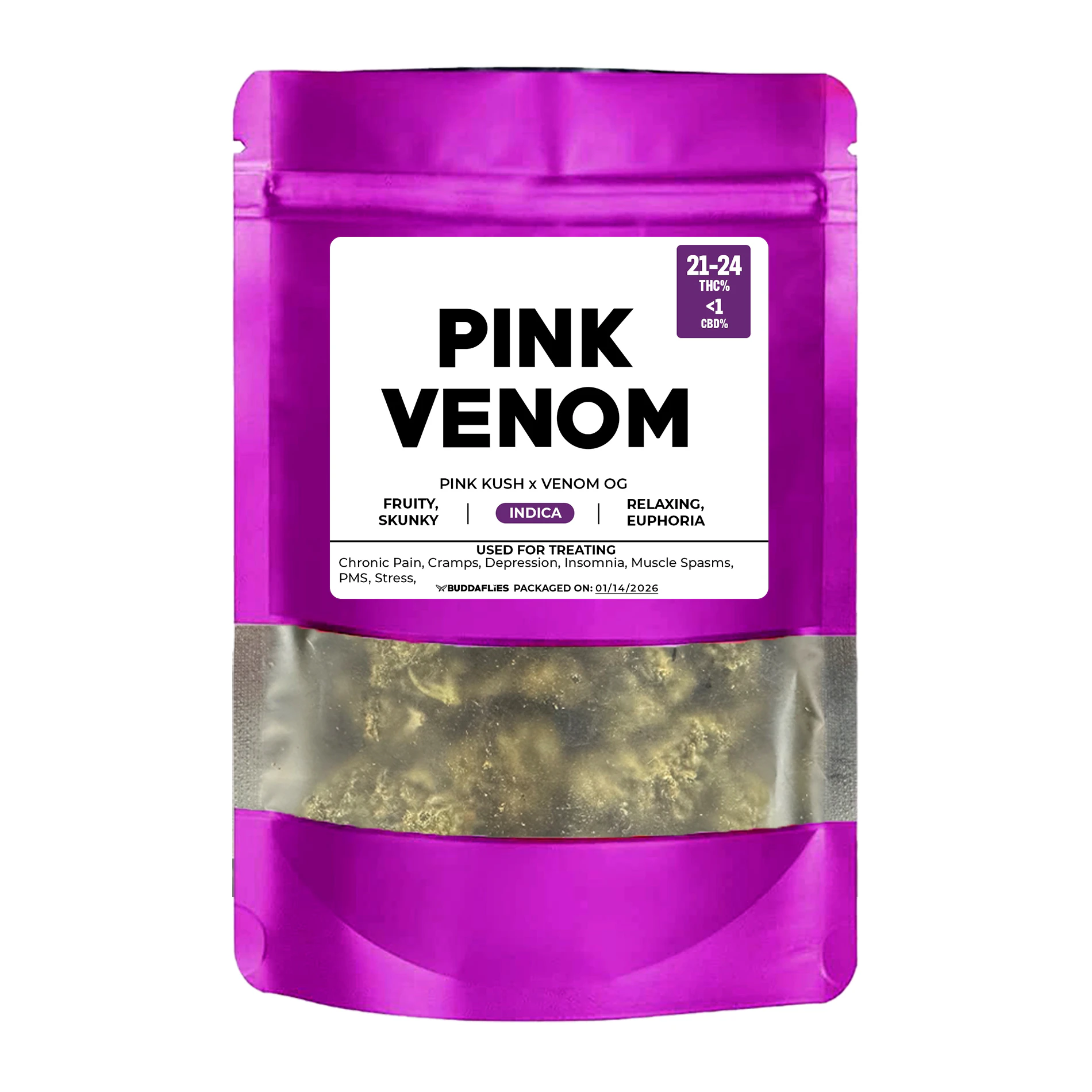 Buddaflies - Pink Venom | 1oz Flower Main Image