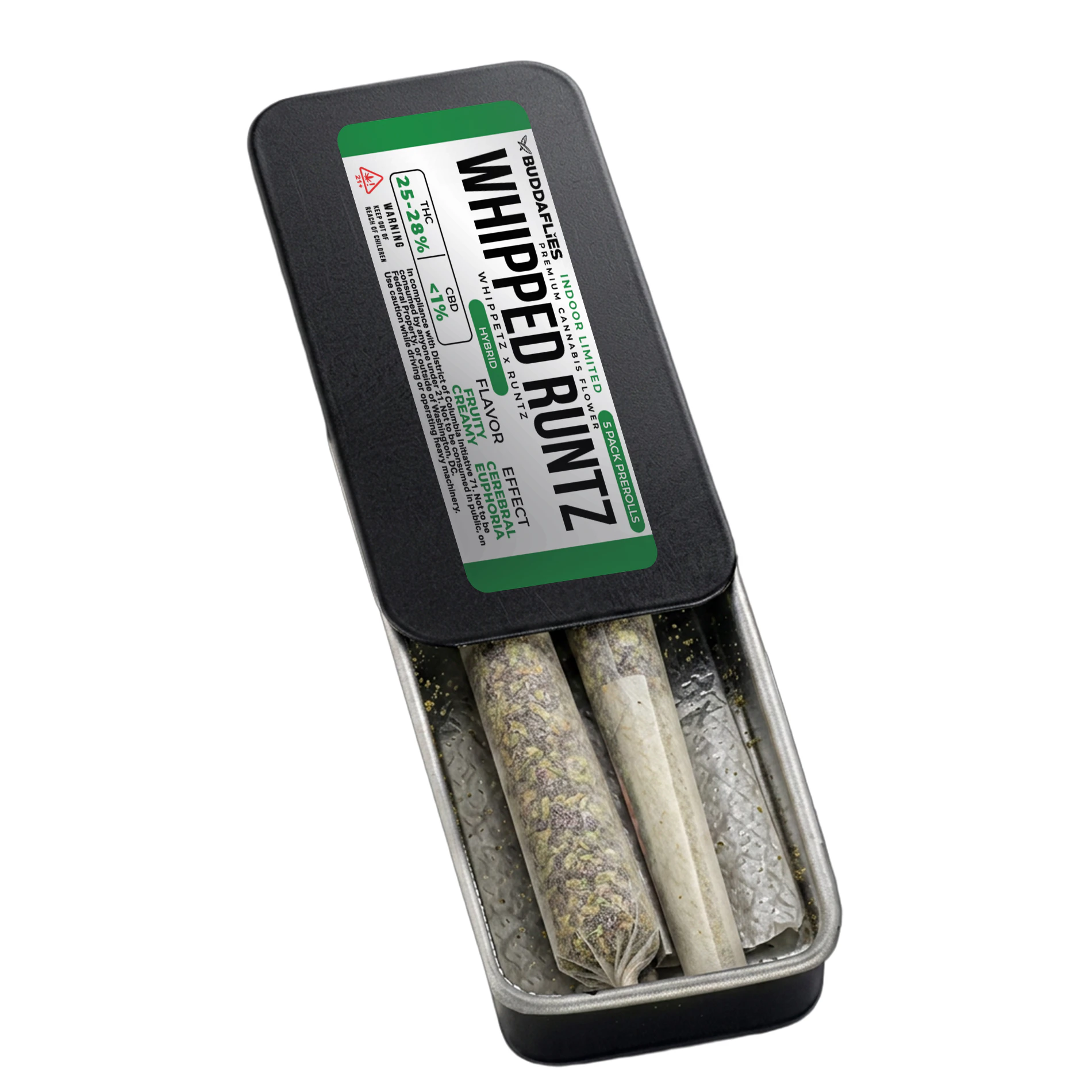 Buddaflies - Whipped Runtz | 5pk 0.5g Prerolls Main Image