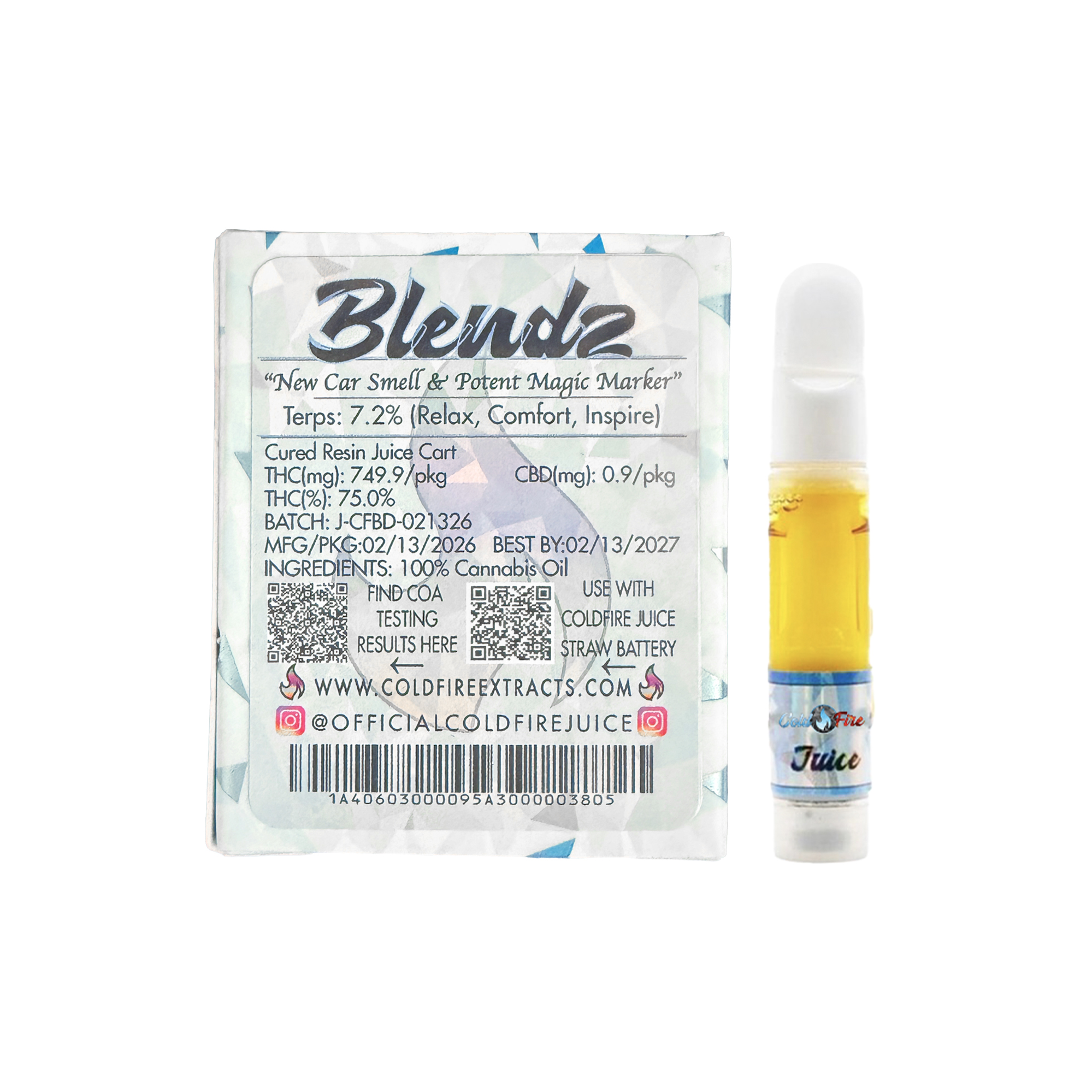 ColdFire Blendz Cured Resin Juice Cartridge 1.0g