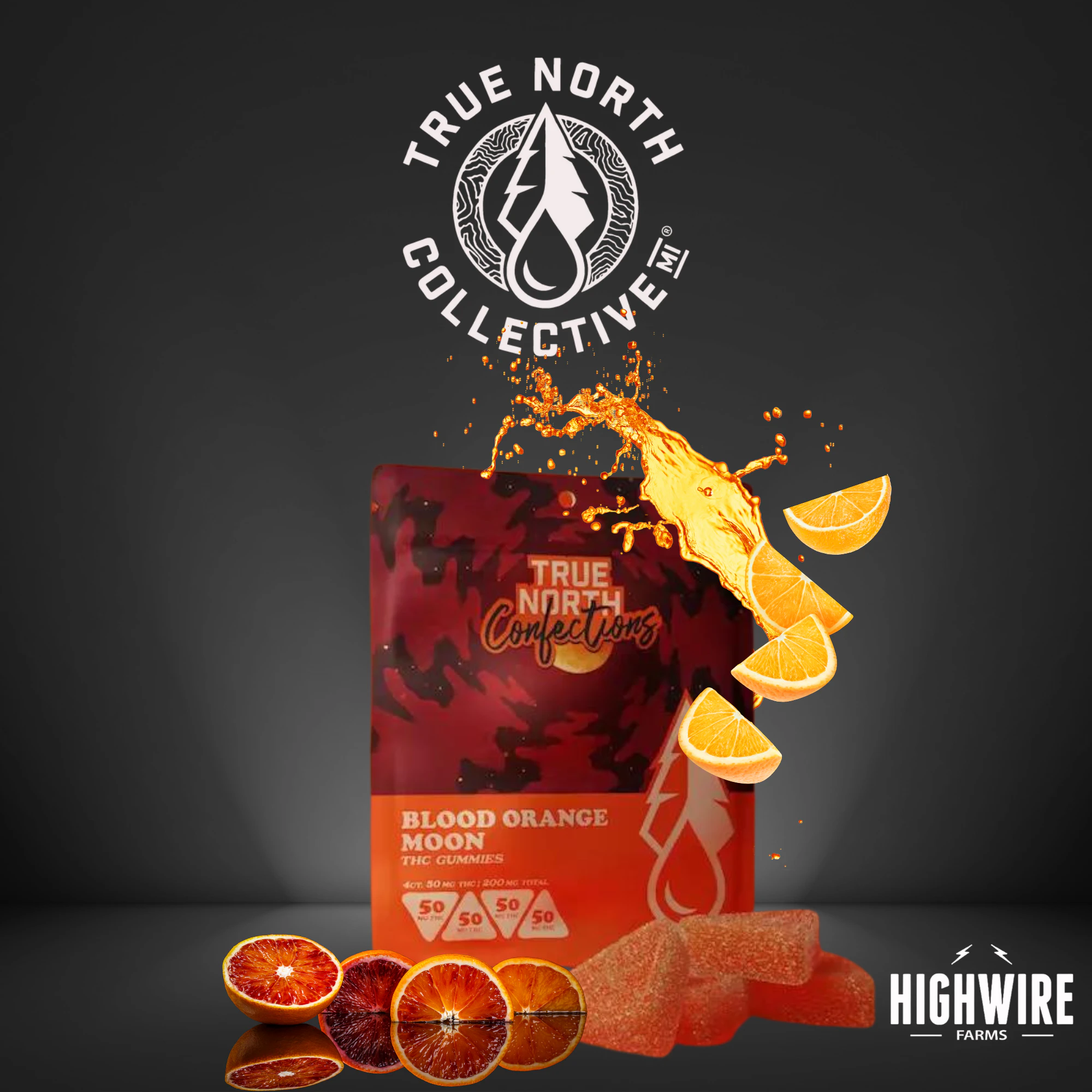 True North Collective MI - True North Full Spectrum Gummies Blood Orange Moon 200mg (Sativa) Main Image