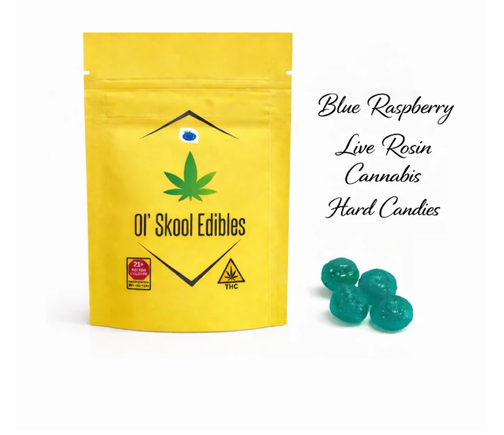 Ol' Skool Edibles - Ol' Skool | Blue Raspberry Jolly Drop | 5mg THC | 10ct Main Image