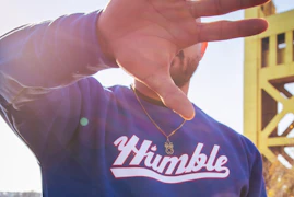 (3XL) Blue "Humble" Pull Over Sweater