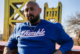 (S) Blue "Humble" Pull Over Sweater