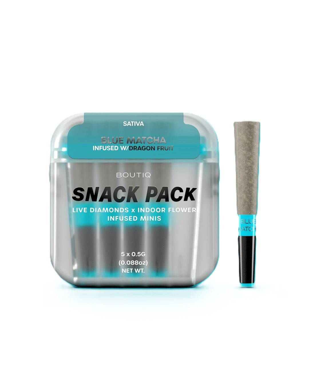 Boutiq - Blue Matcha x Dragon Fruit | Infused Pre-rolls | 0.5g 5-pack | Boutiq Main Image