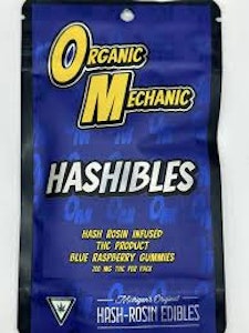 ORGANIC MECHANIC - Organic Mechanic- Blue Raspberry 200mg Hash Rosin Gummies
